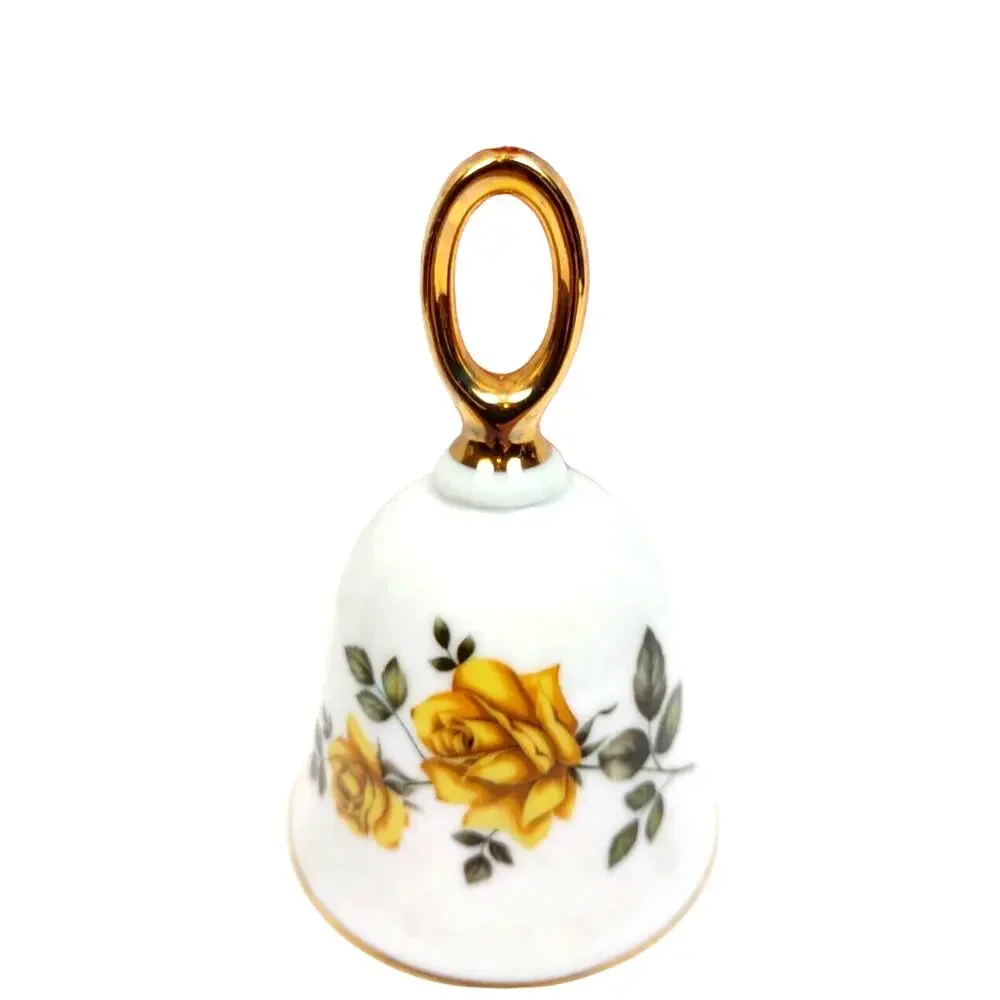 Vintage Bell 1978 American Treasury American Beauty Yellow Rose Bell No 3608